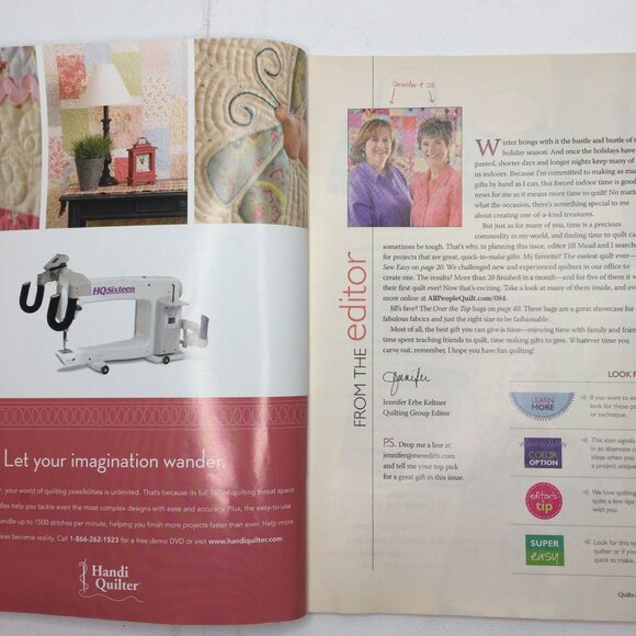 Better Homes Gardens Quilts And More Magazine Winter 2008 32 Gifts Throws Aprons - Picture 2 of 12